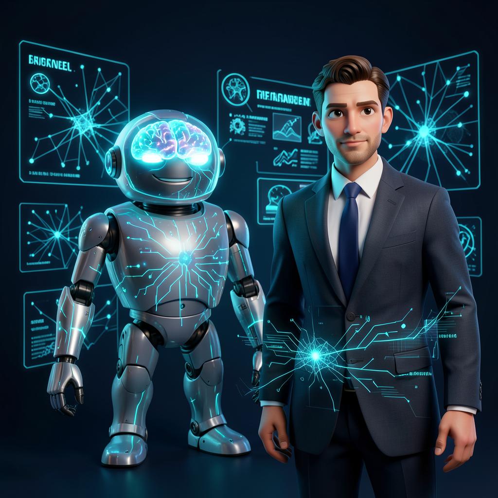 Personagem 3D representando Inteligência Artificial para Negócios