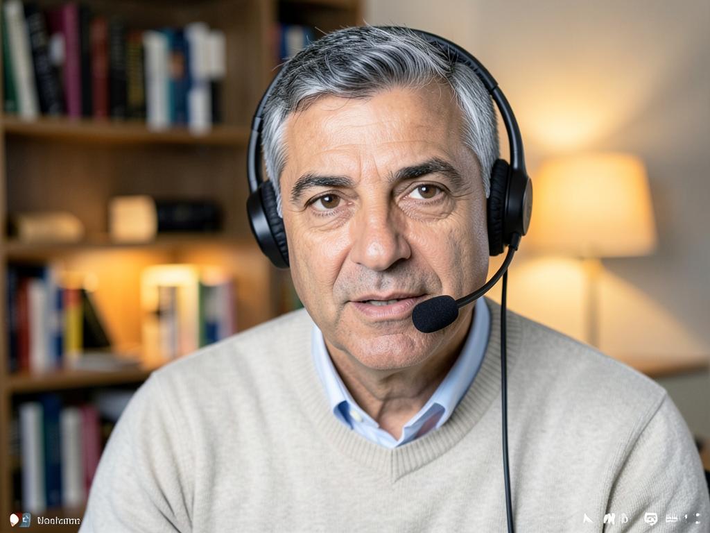 Diego Fernández, professor de Marketing digital e estratégia, dando aula ao vivo por videochamada